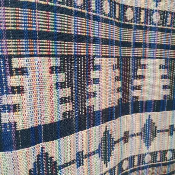 Ann Taylor Tweed Straight Skirt 304291 Dark Blue Multicolor Aztec Geo-Print - Picture 5 of 10